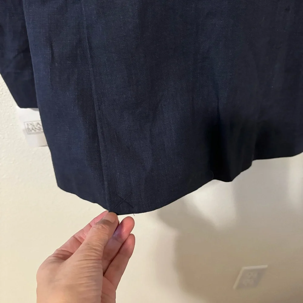 Jos. A. Bank Linen Blazer Navy Lined Two Button Closure NWT-Medium